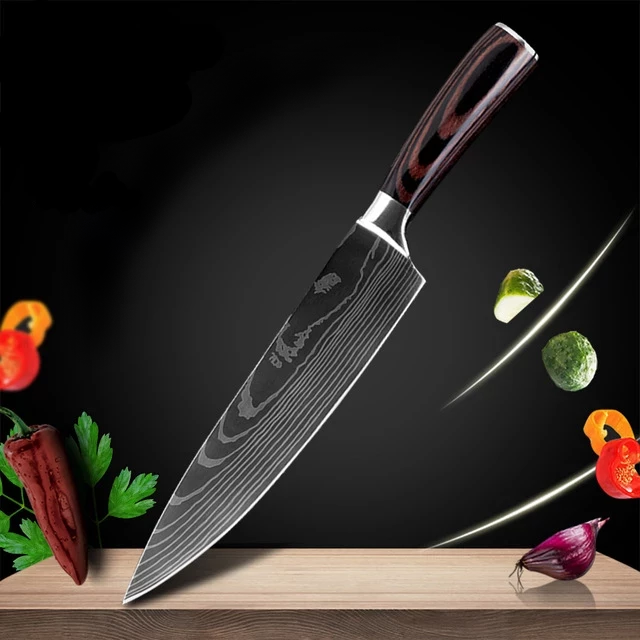 Dfito Juego de cuchillos de chef de 5 piezas, juego de cuchillos japoneses  forjados a mano con caja de regalo, juego de cuchillos profesionales ultra